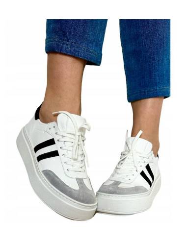 Adidasy damskie białe wyższa podeszwa sneakersy...