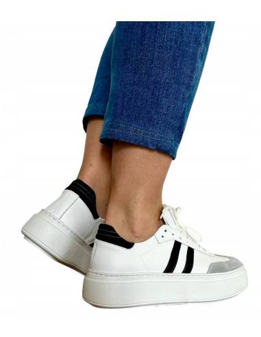 Adidasy damskie białe wyższa podeszwa sneakersy...