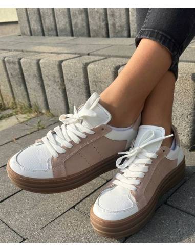 Białe trampki oldschool skóra naturalna kauczukowa podeszwa Kampa N1111S2