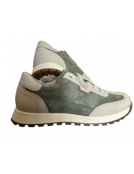Adidasy damskie zielone beżowe sneakersy skórzane wygodne KAMPA N 1116S3