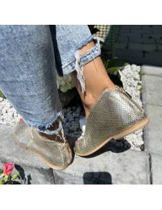 Mięciutkie saszki-sandały złote venus w dziurki Exquisite... 2