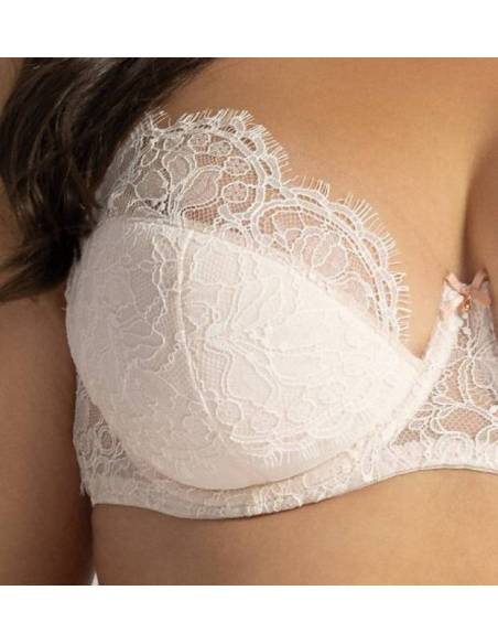 Biustonosz semi soft jasny ecru koronka kokardka Ava 2147 Marshmallow