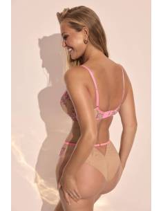 Biustonosz różowy beżowy miękki soft tiul haft Kinga 1205... 2