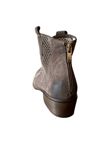 Botki ciemny beż skóra ażur Exquisite 1166