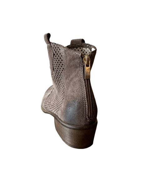 Botki ciemny beż skóra ażur Exquisite 1166