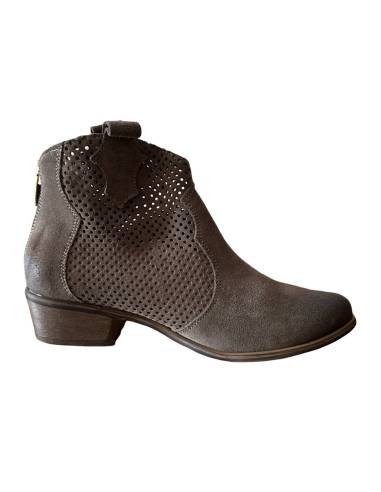 Botki ciemny beż skóra ażur Exquisite 1166