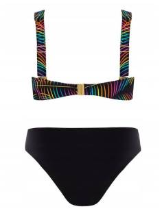 Strój kąpielowy dwuczęściowy czarny wzór usztywniany Self... 2