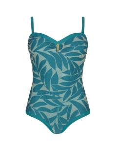 Strój kąpielowy jednoczęściowy zielony złoty usztywniany... 2