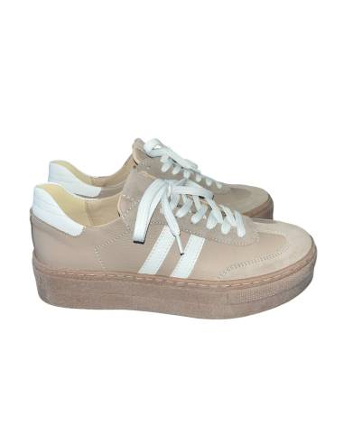Adidasy damskie beżowe białe jasne skóra naturalna Kampa N 1068s2