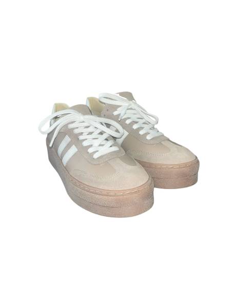 Adidasy damskie beżowe białe jasne skóra naturalna Kampa N 1068s2