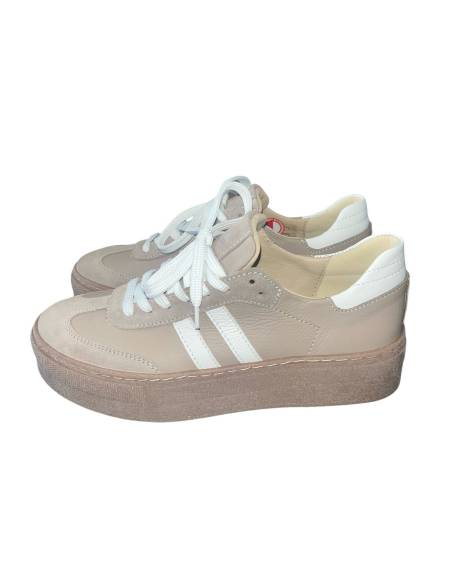 Adidasy damskie beżowe białe jasne skóra naturalna Kampa N 1068s2