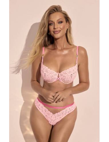 Figi brazyliany koronkowe różowe Kinga Nel 1187