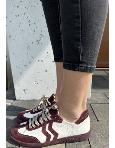 Adidasy damskie ecru białe bordowe skóra...