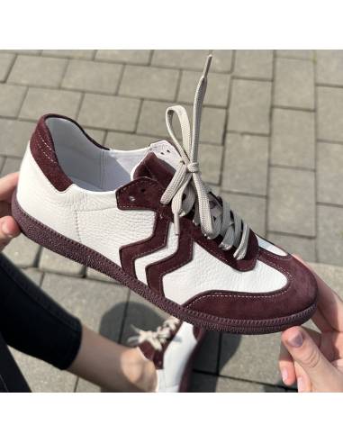 Adidasy damskie ecru białe bordowe skóra...