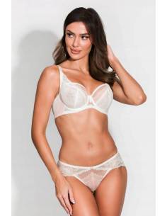 Mediolano majtki figi białe mleczne ecru koronka tiul... 2