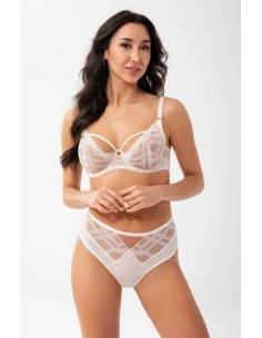 Gorsenia majtki brazyliany śmietankowe jasne tiul... 2