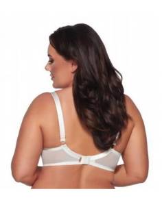 Biustonosz ecru usztywniany pełna miska koronka Ava 2107 2