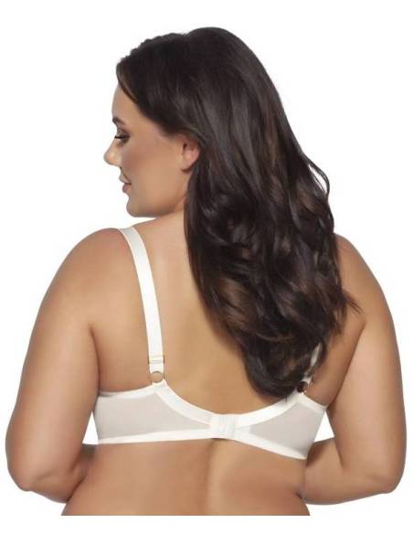 Biustonosz AVA 2105 Semi Soft Ecru półusztywniany wzór roślinny