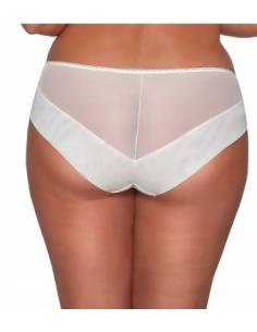 Figi damskie ecru cream pełne koronkowe tiul Ava 1030... 2