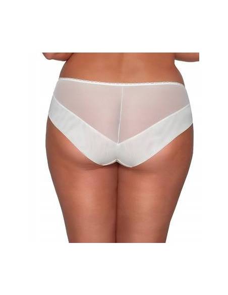 Figi damskie ecru cream pełne koronkowe tiul Ava 1030 polski producent