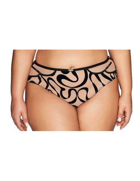 Brazyliany damskie beżowe czarne tiul Ava 2124 Velvet prezent eleganckie