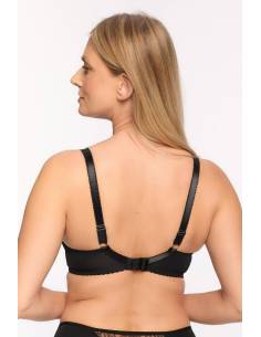 Biustonosz czarny semi soft półusztywniany koronka tiul... 2