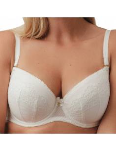 Biustonosz push up Mefemi Dalia biały mleczny z koronką... 2