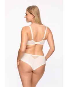 Biustonosz miękki soft na fiszbinach haft tiul ecru mokka... 2