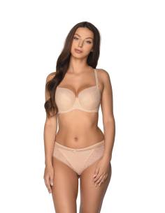 Biustonosz beżowy semi soft półusztywniany koronkowy Gaia... 2