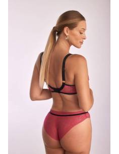 Biustonosz różowy nieusztywniany miękki koronkowy... 2