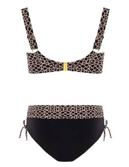 Strój kąpielowy dwuczęściowy czarny beż usztywniany fullcup Self Luxe 8