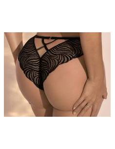 Figi pełne czarne koronkowe tiul paski bezszwowe Kinga... 2