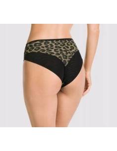 Figi Mediolano czarne panterka siateczka walentynki... 2