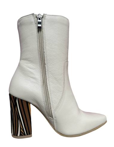 Botki skóra beż krem ecru lico groszek Di Primo...