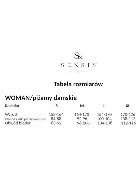 Piżama damska róż beżowa bawełniana rękaw 3/4 długie spodnie Sensis Milani