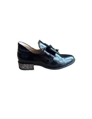 Eleganckie botki damskie czarne lakierowane...