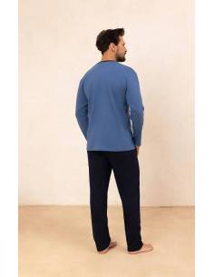 Piżama męska ciemny niebieski długi rękaw i spodnie... 2