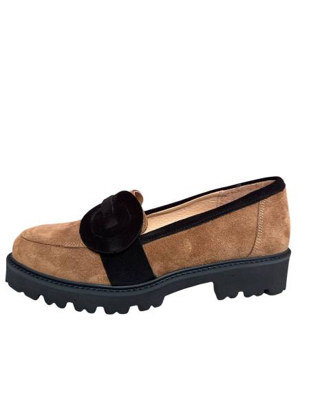 Mokasyny brąz koniak skóra zamsz Di Primo 130/1