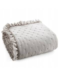 Narzuta dekoracyjna beżowa miękka falbana Eurofirany Libi3 2