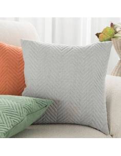 Poszewka dekoracyjna LEN-3 srebrna z wzorem jodełki... 2