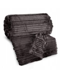 Koc Wytłaczany szary ciemny stal ciepły miś miękki... 2