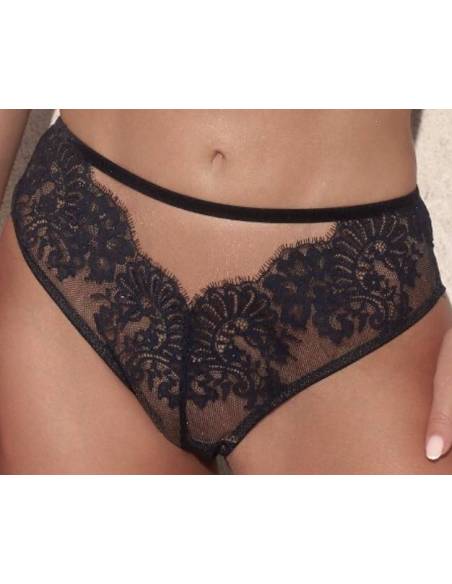 Figi damskie czarne koronkowe tiul Kinga Scarlett 1207/2