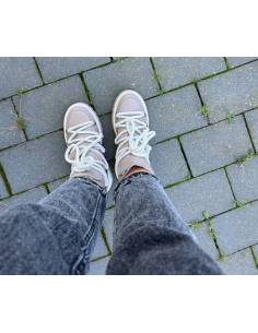 Śniegowce damskie beżowe nude na traperze skóra naturalna... 2