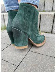 Botki skóra zielone 1483 kowbojki Exquisite 2