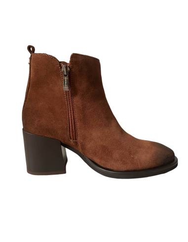 Botki brązowe rude kasztanowe na obcasie skóra...