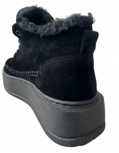 Niskie śniegowce czarne ocieplane skóra...