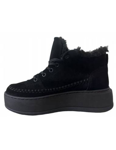 Niskie śniegowce czarne ocieplane skóra...