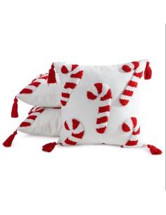 Poszewka świąteczna 45x45 czerwona biała lizaki laski... 2