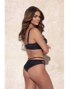 Biustonosz czarny miękki soft koronkowy tiul fiszbina... 2