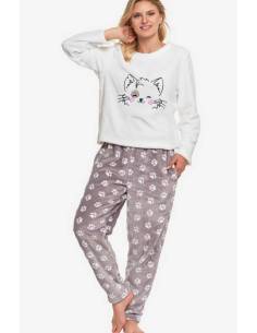 Piżama damska biała szara ciepła miła polarowa dł,... 2